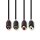 Stereo Audiokabel | 2x Cinch-Stecker  -  2x Cinch-Buchse | 2,0 m | Anthrazit