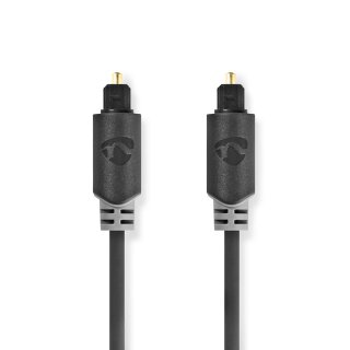 Optisches Audiokabel | TosLink-Stecker  -  TosLink-Stecker | 1,0 m | Anthrazit