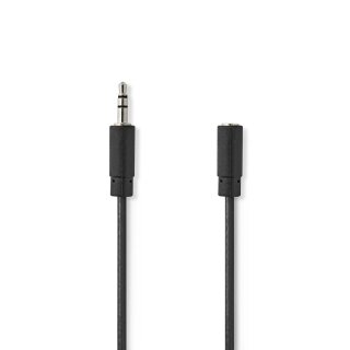 Stereo Audiokabel | 3,5-mm-Stecker - 3,5-mm-Buchse | 1,0 m | Schwarz