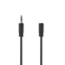 Stereo Audiokabel | 3,5-mm-Stecker - 3,5-mm-Buchse | 2,0 m | Schwarz