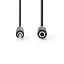 Stereo Audiokabel | 3,5-mm-Stecker - 3,5-mm-Buchse | 2,0 m | Schwarz