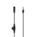 Stereo-Audiokabel mit Lautstärkeregler | 3,5-mm-Stecker - 3,5-mm-Buchse | 1,0 m | Schwarz