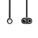 Stereo Audiokabel | 3,5-mm-Stecker - 2x 3,5-mm-Buchse | 0,2 m | Schwarz