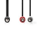 Stereo Audiokabel | 3,5-mm-Stecker - 2x Cinch-Stecker | 10 m | Schwarz