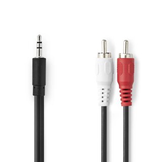 Stereo Audiokabel | 3,5-mm-Stecker - 2x Cinch-Stecker | 2,0 m | Schwarz