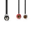 Stereo Audiokabel | 3,5-mm-Stecker - 2x Cinch-Buchse | 0,2 m | Schwarz