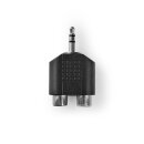 Audio-Adapter Stereo | 3,5-mm-Stecker - 2x Cinch-Buchse | Schwarz