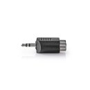 Audio-Adapter Stereo | 3,5-mm-Stecker - 2x Cinch-Buchse | Schwarz