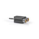 Audio-Adapter Stereo | 3,5-mm-Stecker - 2x Cinch-Buchse | Schwarz