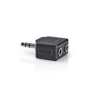 Audio-Adapter Stereo | 3,5-mm-Stecker - 2x 3,5-mm-Buchse | Schwarz