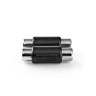 Audio-Adapter Stereo | 2x Cinch-Buchse - 2x Cinch-Buchse | Schwarz