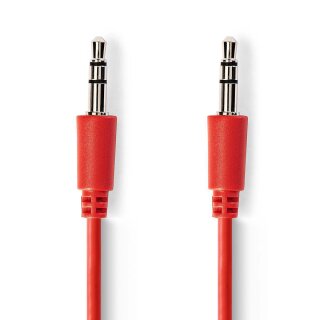 Stereo Audiokabel | 3,5-mm-Stecker - 3,5-mm-Stecker | 1,0 m | Rot