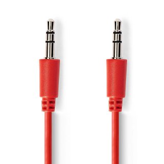 Stereo Audiokabel | 3,5-mm-Stecker - 3,5-mm-Stecker | 1,0 m | Rot