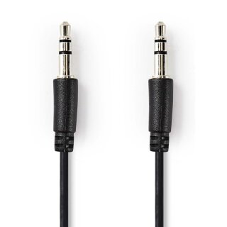 Stereo Audio Spiralkabel | 3,5-mm-Stecker - 3,5-mm-Stecker | 1,0 m | Schwarz