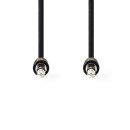 Stereo Audio Spiralkabel | 3,5-mm-Stecker - 3,5-mm-Stecker | 1,0 m | Schwarz