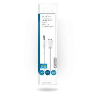 Stereo Audiokabel | 3,5-mm-Stecker - 2x 3,5-mm-Burchse | 0,2 m | Wei