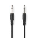 Stereo Audiokabel | 6,35-mm-Stecker - 6,35-mm-Stecker | 5,0 m | Schwarz