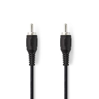 Subwoofer-Kabel | Cinch-Stecker - Cinch-Stecker | 2,0 m | Schwarz