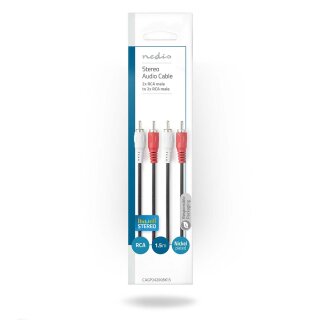 Stereo Audiokabel | 2x Cinch-Stecker - 2x Cinch-Stecker | 1,5 m | Schwarz