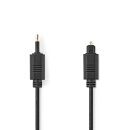 Optisches Audiokabel | TosLink-Stecker - Optischer 3,5-mm-Stecker | 1,0 m | Schwarz