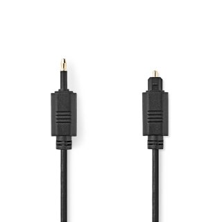 Optisches Audiokabel | TosLink-Stecker - Optischer 3,5-mm-Stecker | 2,0 m | Schwarz