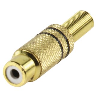 Cinch RCA Buchse Metall Gold/Schwarz