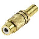 Cinch RCA Buchse Metall Gold/Schwarz