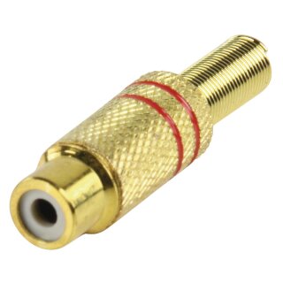 Cinch RCA Buchse Metall Gold/Rot