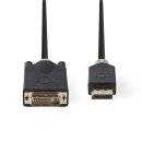DisplayPort - DVI Kabel | DisplayPort-Stecker  -  DVI-D 24 +1-polige Buchse | 2,0 m | Anthrazit