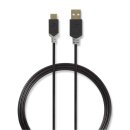 USB 2.0-Kabel | Stecker Typ C  -  A-Stecker | 1,0 m | Anthrazit