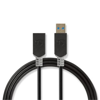 USB 3.0-Kabel | A-Stecker  -  A-Buchse | 2,0 m | Anthrazit