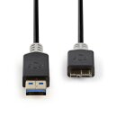 USB 3.0-Kabel ( 3.2) | A-Stecker  -  Micro-B-Stecker | 2m | Vergoldet Gbps Highend