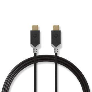 USB 3.1-Kabel (2. Gen) | Stecker Typ C  -  Stecker Typ C | 1,0 m | Anthrazit