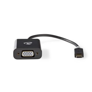 USB-Adapterkabel Typ C | Stecker Typ C  -  VGA-Buchse | 0,2 m | Anthrazit