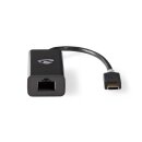USB-Adapterkabel Typ C | Stecker Typ C  -  RJ45 (8P8C)-Buchse | 0,2 m | Anthrazit