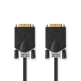 DVI-Kabel | DVI-D 24 +1-polige Buchse  -  DVI-D 24 +1-polige Buchse | 2,0 m | Anthrazit