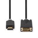 DVI-Kabel | HDMI-Anschluss  -  DVI-D 24 +1-polige Stecker | 2,0 m | Anthrazit