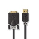 DisplayPort - DVI-Kabel | DisplayPort-Stecker  -  DVI-D 24 +1-polige Buchse | 2,0 m | Anthrazit