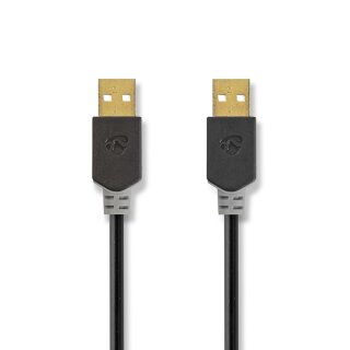 USB 2.0-Kabel | A-Stecker  -  A-Stecker | 2,0 m | Anthrazit