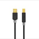 2m USB 2.0 Kabel USB A Stecker - B Stecker vergoldet...