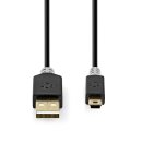 USB 2.0 A-Stecker  -  5-poliger Mini-Stecker | 2m | 5 pol für Garmin Navi etc