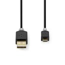 24 Karat vergoldet I USB 2.0 Kabel | A-Stecker - Micro-B-Stecker | 2m | 480 Mbps HighEnd