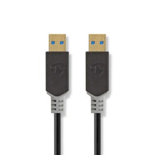 2m USB 3.2 GEN 1 Kabel - USB A Stecker A Stecker I vergoldet 5Gbps PC 2 Meter