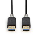 2m USB 3.2 GEN 1 Kabel - USB A Stecker A Stecker I vergoldet 5Gbps PC 2 Meter
