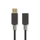 USB 3.0-Kabel | A-Stecker  -  A-Buchse | 2,0 m | Anthrazit