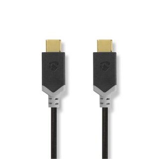 USB 3.1-Kabel (2. Gen) | Stecker Typ C  -  Stecker Typ C | 1,0 m | Anthrazit