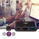 USB 3.2 Multi Port Adapter Eingang: USB-C Stecker - Ausgang : HDMI USB A / C Laptop