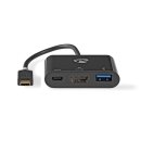 USB 3.2 Multi Port Adapter Eingang: USB-C Stecker - Ausgang : HDMI USB A / C Laptop