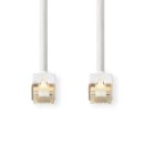 CAT6 S/FTP Netzwerkkabel  |  RJ45 (8P8C)-Stecker – RJ45 (8P8C)-Stecker  |  1,0 m  |  Weiß