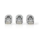 Cat5 UTP Netzwerk-Steckerset | RJ45-Stecker  -  Separater Knickschutz | 10 Stück | Grau